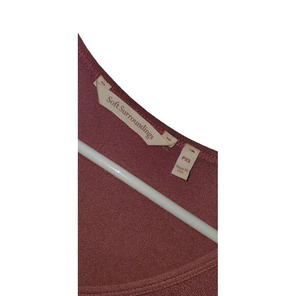 Soft Surroundings Linen Pink Draped Tunic Artzy Lagenlook Trendy Top Size Xs - Picture 2 of 7